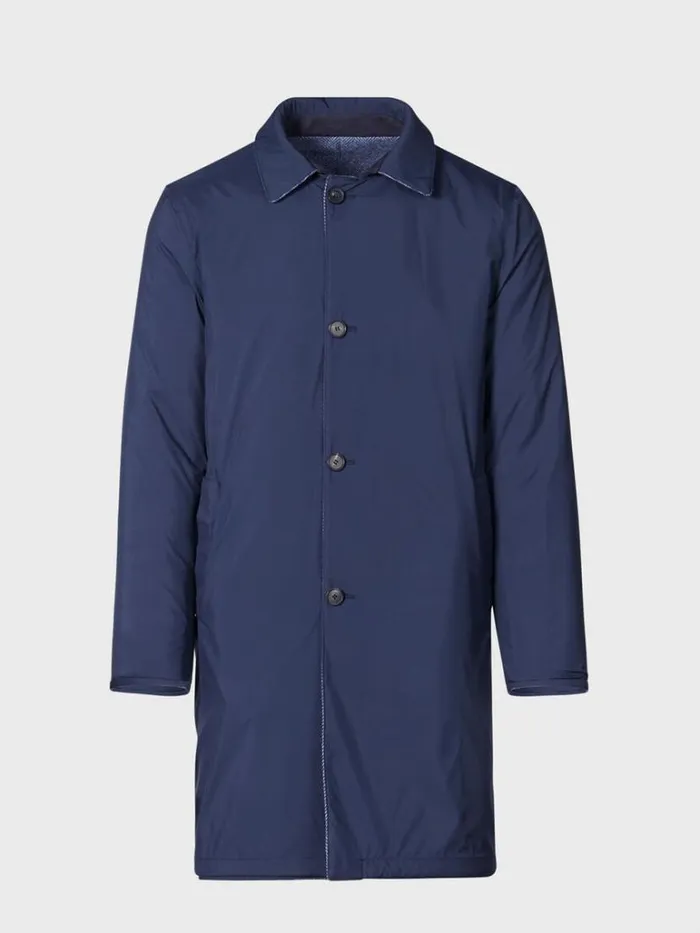 Overcoats Mens Paul Stuart Wool Herringbone Reversible Coat Blue Overcoats Mens Paul Stuart Wool Herringbone Reversible Coat Blue