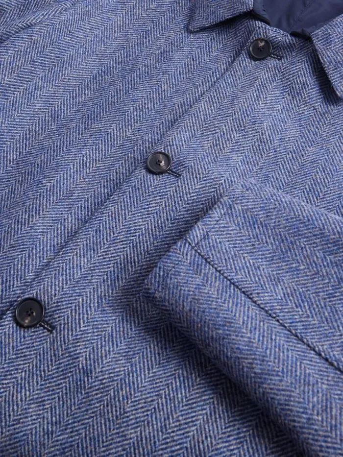 Overcoats Mens Paul Stuart Wool Herringbone Reversible Coat Blue Overcoats Mens Paul Stuart Wool Herringbone Reversible Coat Blue