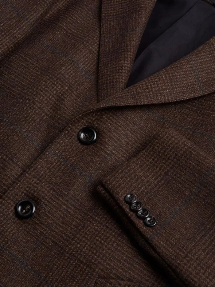 Overcoats Mens Paul Stuart Wool Plaid Overcoat Brown