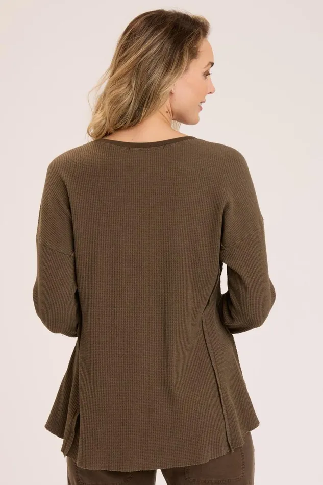 Oxley VNeck Boxwood Pigment Clothing XCVI Sweatshirts