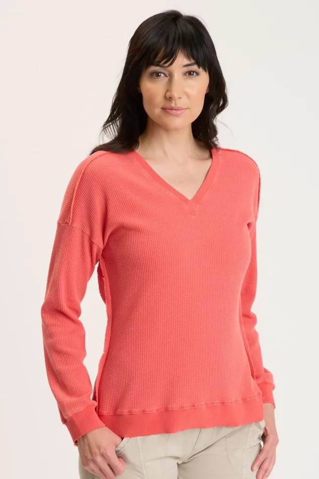 Oxley VNeck Grapefruit Pigment Clothing XCVI Sweatshirts