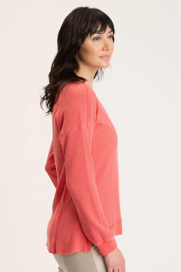 Oxley VNeck Grapefruit Pigment Clothing XCVI Sweatshirts
