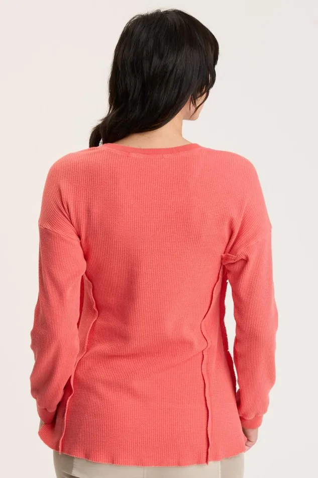 Oxley VNeck Grapefruit Pigment Clothing XCVI Sweatshirts