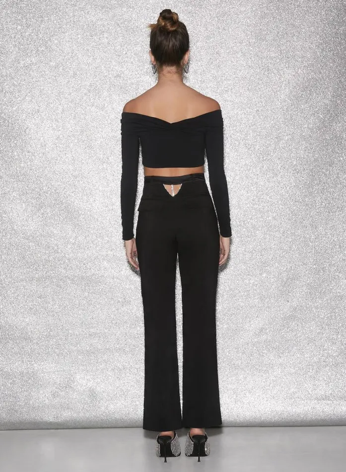 Pants Clothing Fleur Du Mal Crystal Cutout Pant Black