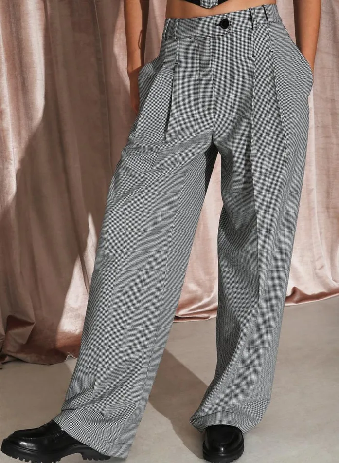 Pants Clothing Fleur Du Mal Relaxed Houndstooth Pant Mini Houndstooth