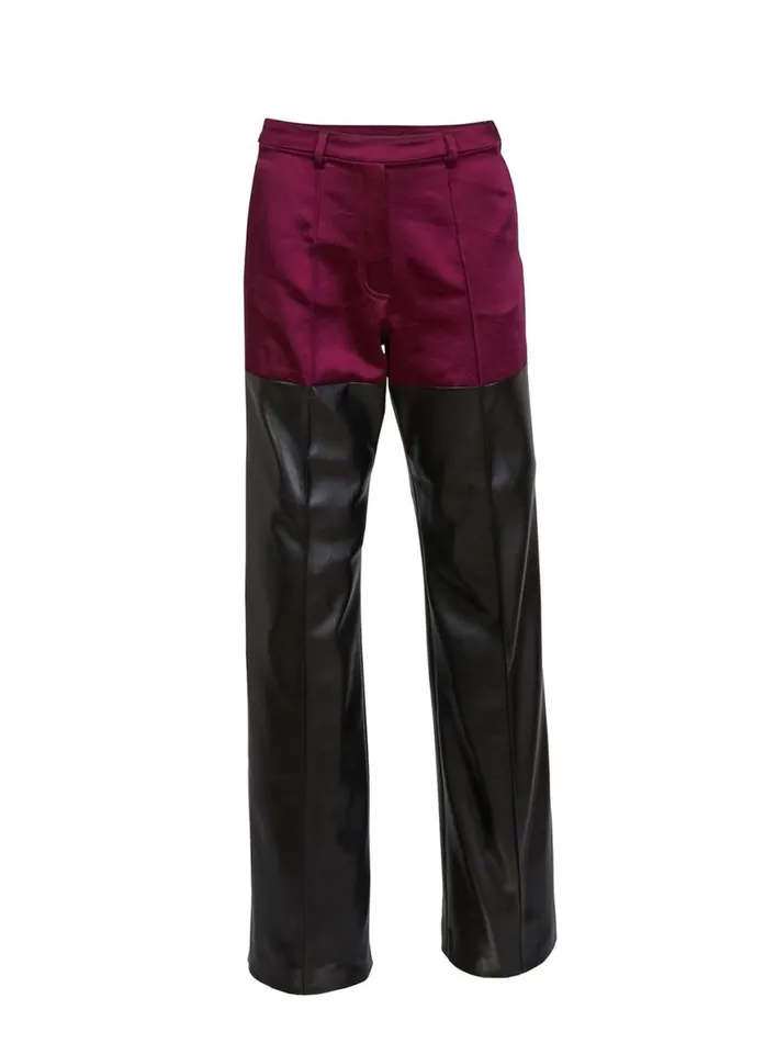 Pants Clothing Fleur Du Mal Vegan Leather Combo Pant Malbec