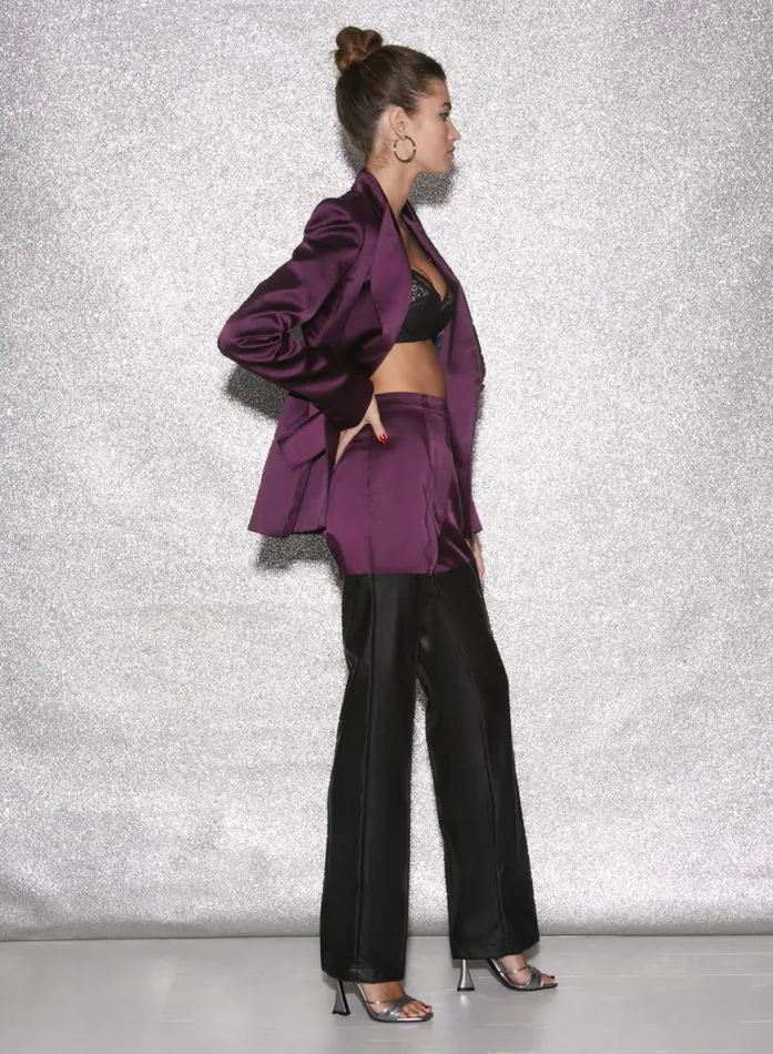 Pants Clothing Fleur Du Mal Vegan Leather Combo Pant Malbec