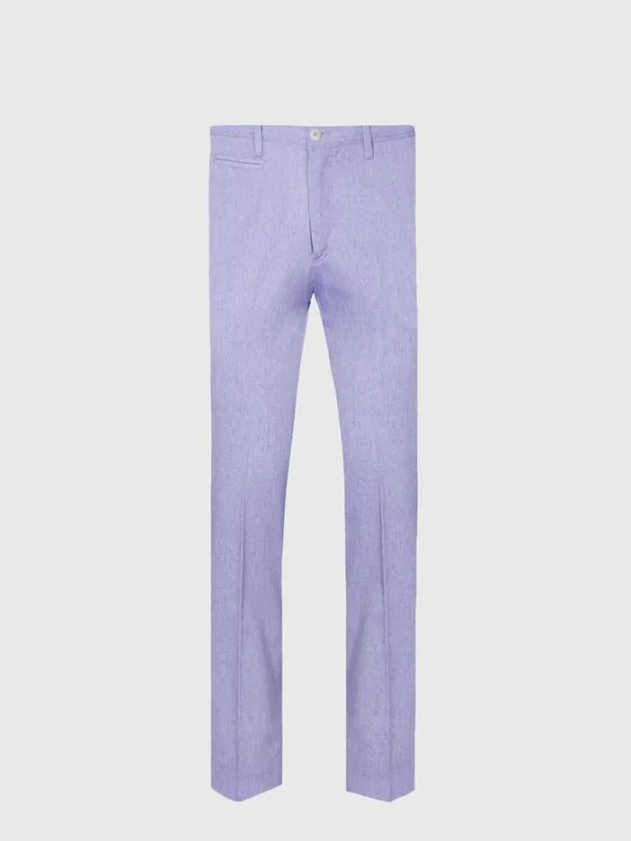 Pants Mens Paul Stuart Cotton Plain Front Dress Trouser Lavender