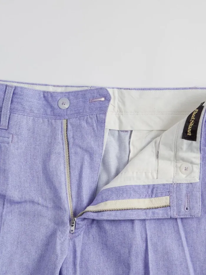 Pants Mens Paul Stuart Cotton Plain Front Dress Trouser Lavender