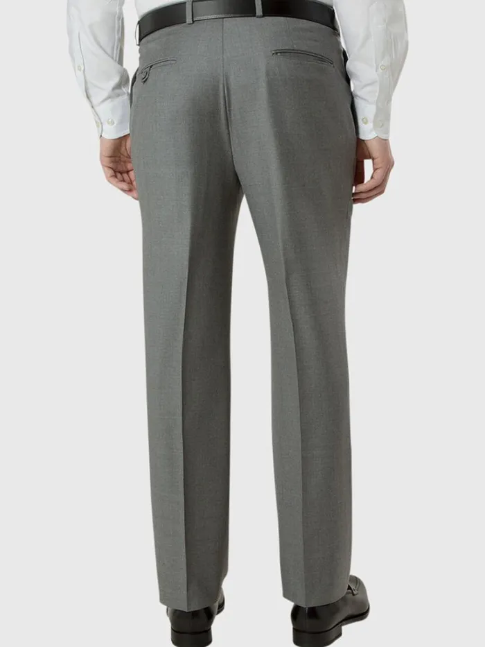 Pants Mens Paul Stuart Super 110s Wool Pleated Trouser Lt Grey