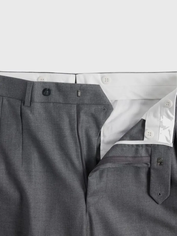 Pants Mens Paul Stuart Super 110s Wool Pleated Trouser Lt Grey