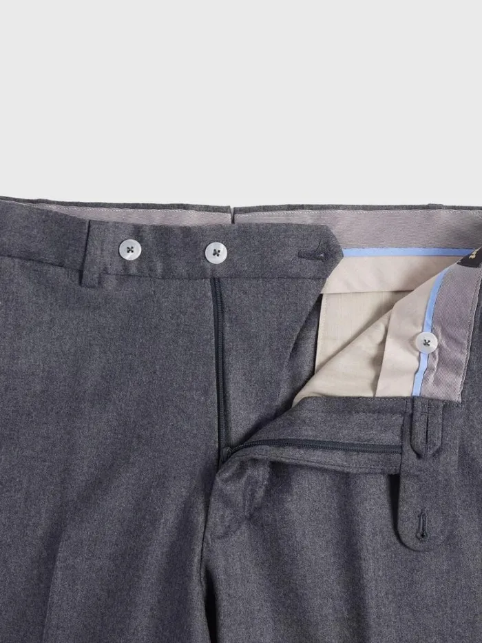 Pants Mens Paul Stuart Wool and Cashmere Flannel Trousers Charcoal