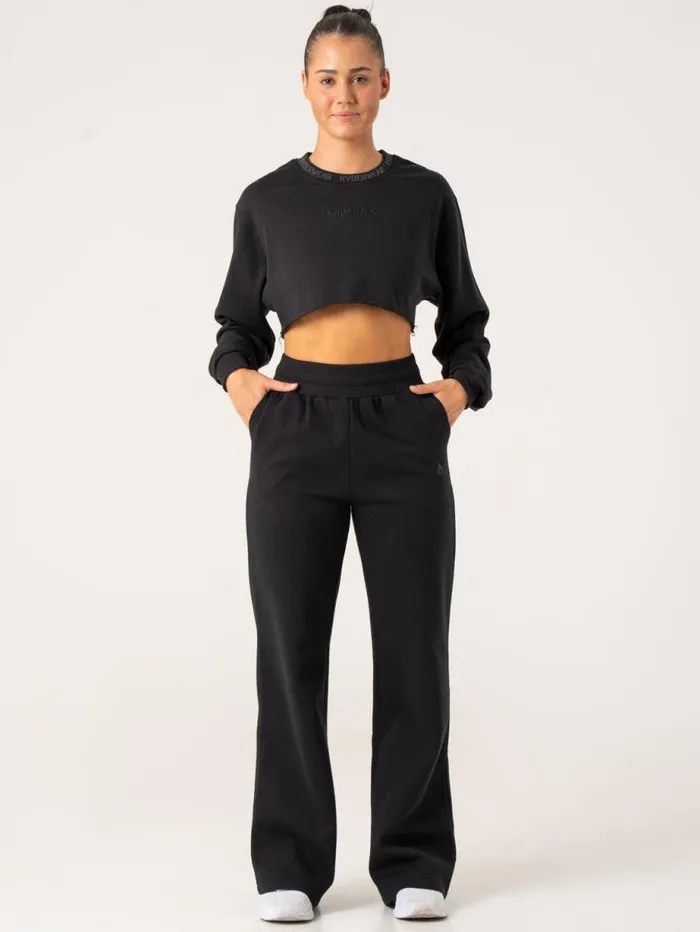 Pants Womens Ryderwear Wide Leg Track Pants Black