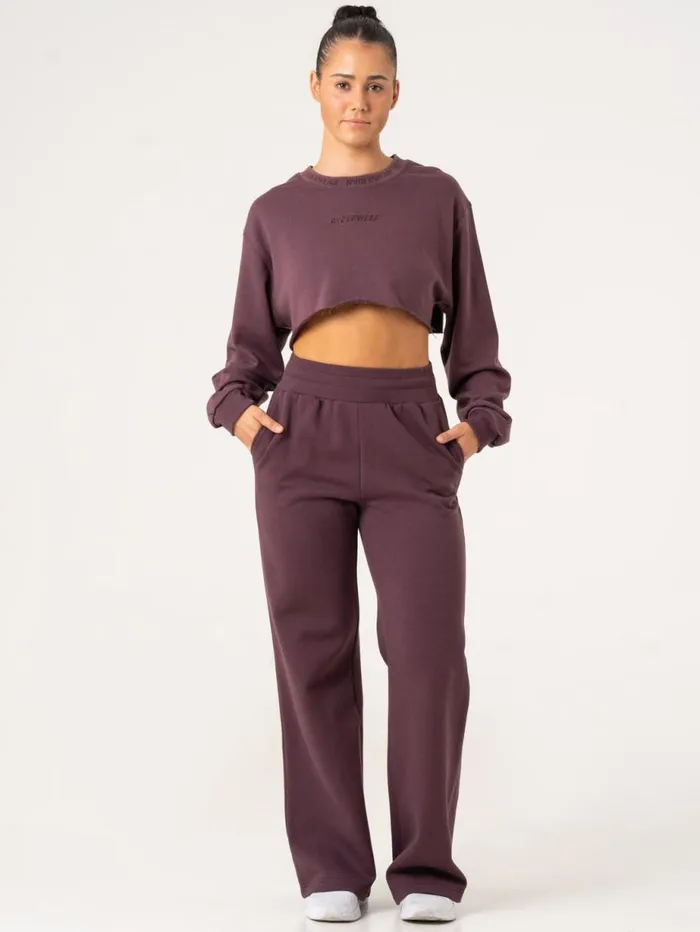 Pants Womens Ryderwear Wide Leg Track Pants Plum