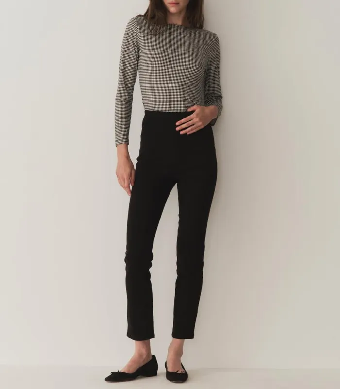 PAULETTE TEE Noir La Maddalena Gingham Shop DEN Tees