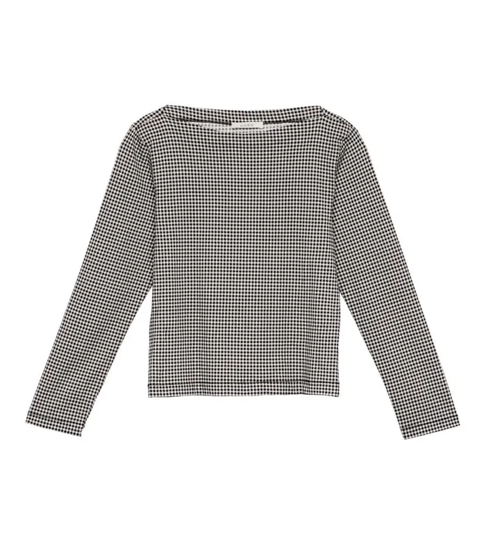 PAULETTE TEE Noir La Maddalena Gingham Shop DEN Tees