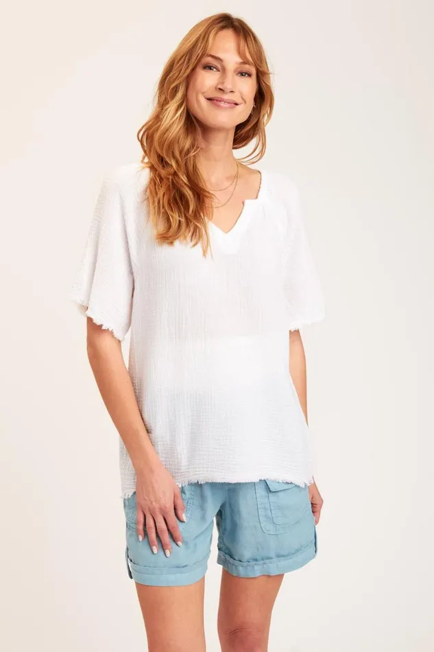 Pearl Top White Clothing XCVI ShirtsBlouses