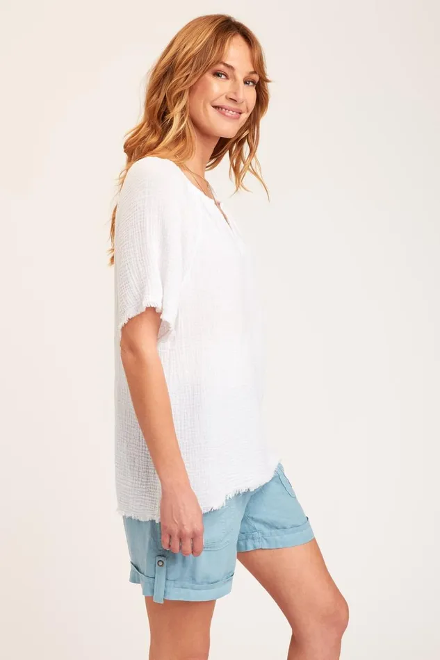 Pearl Top White Clothing XCVI ShirtsBlouses