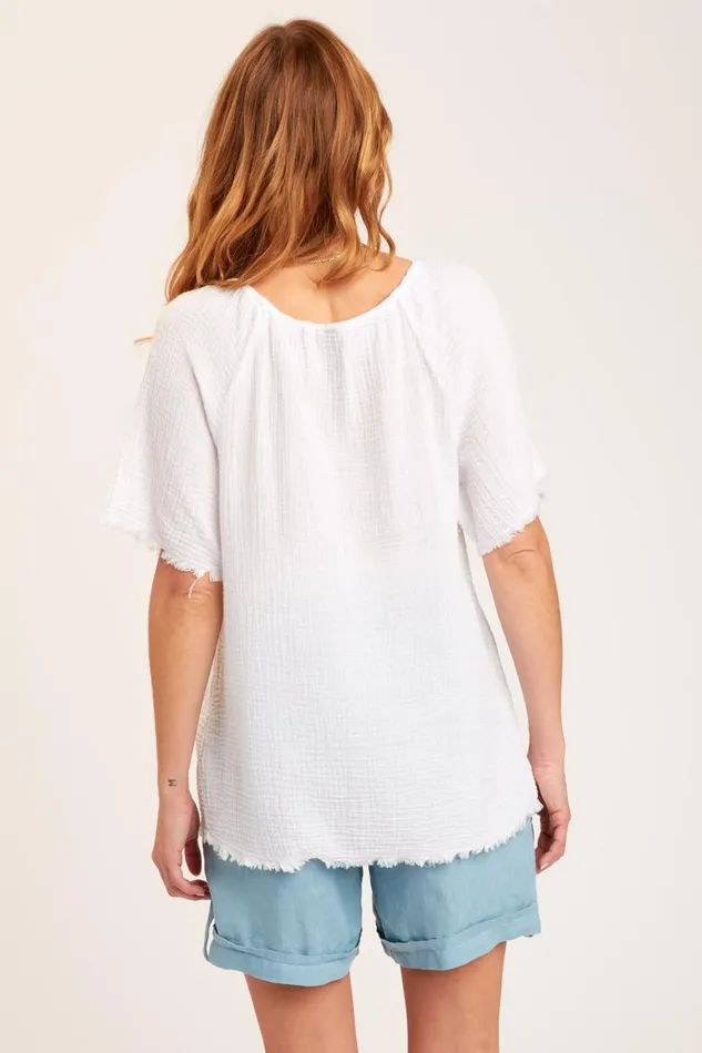 Pearl Top White Clothing XCVI ShirtsBlouses