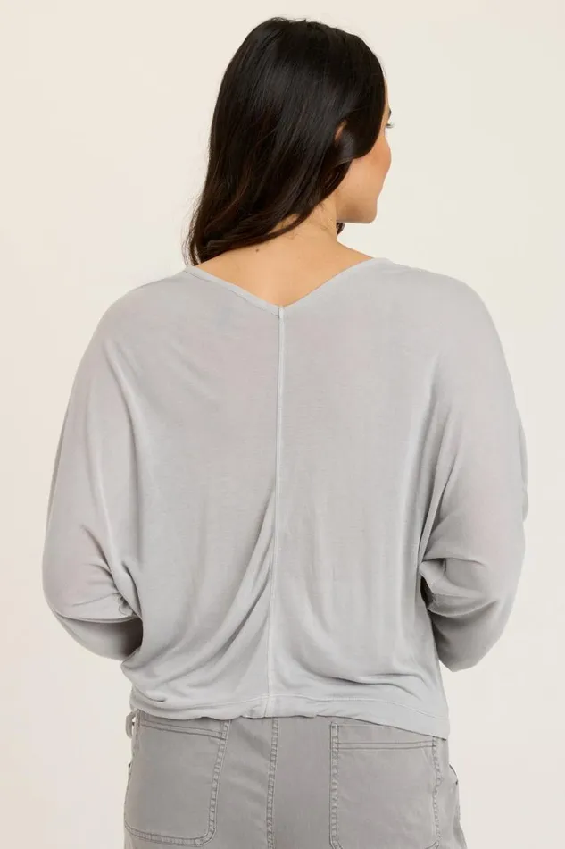 Pernille VNeck Top Soft Pebble Pigment Clothing XCVI ShirtsBlouses