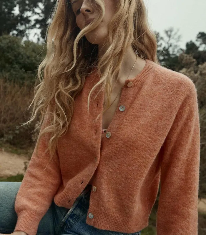PETRA CARDIGAN Coral Shop DEN Knitwear