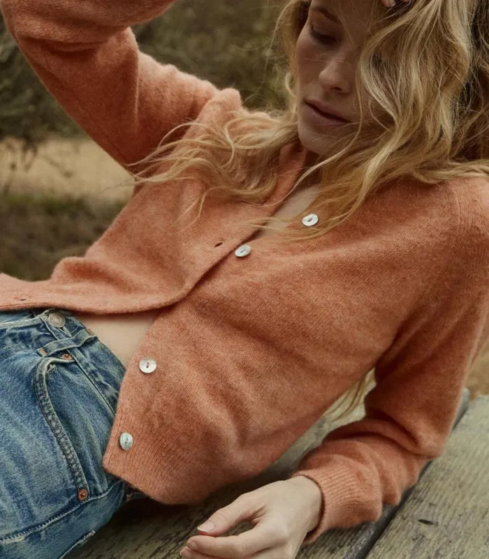 PETRA CARDIGAN Coral Shop DEN Knitwear