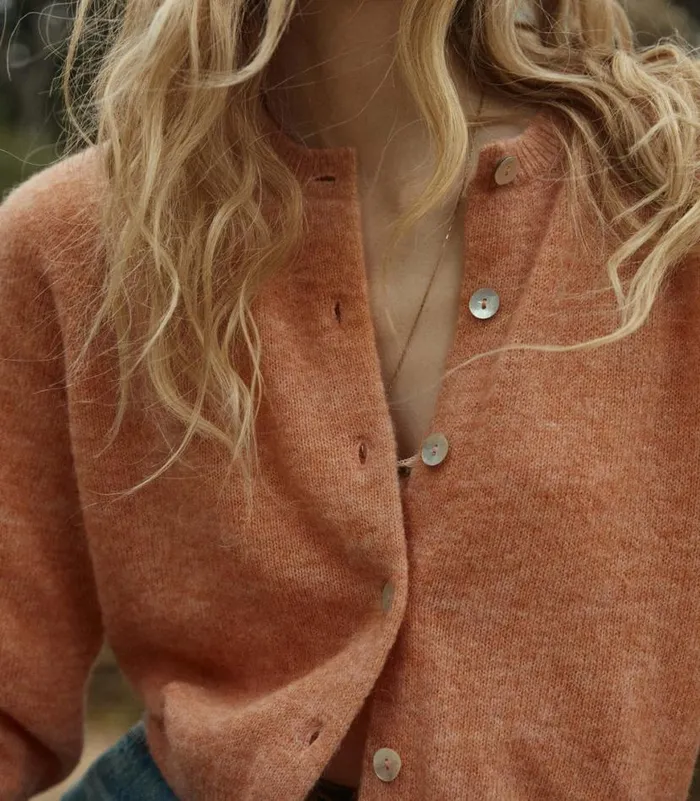 PETRA CARDIGAN Coral Shop DEN Knitwear