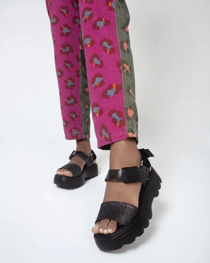 Platforms Women Melissa Kick Off Sandal Blackglitter Black