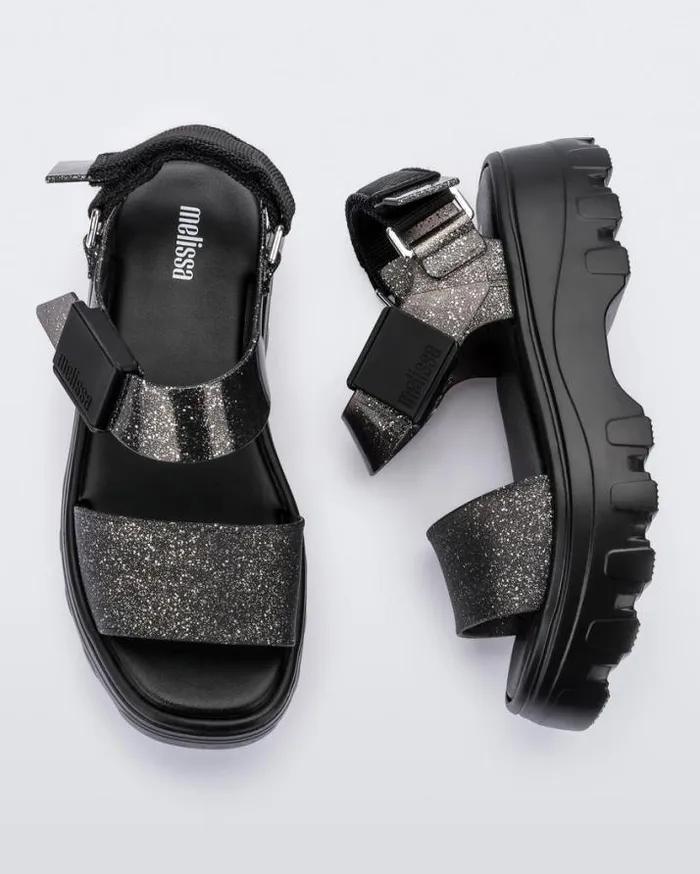 Platforms Women Melissa Kick Off Sandal Blackglitter Black