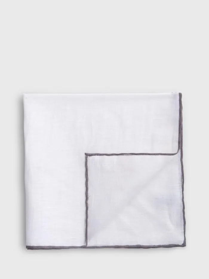 Pocket Squares Mens Paul Stuart Handkerchief With Contrast Border Burgundy