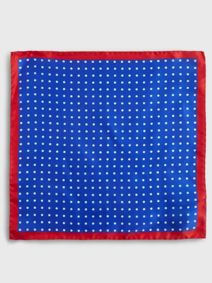 Pocket Squares Mens Paul Stuart Printed Silk Contrast Dot Pocket Square Cream