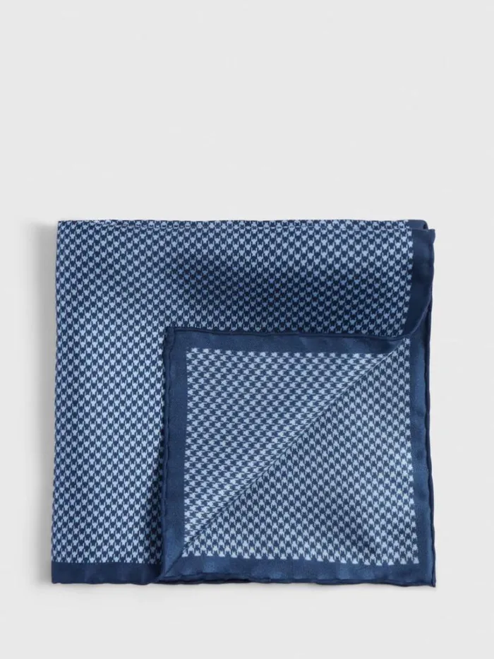Pocket Squares Mens Paul Stuart Printed Silk Houndstooth Pocket Square Black