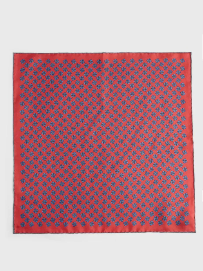 Pocket Squares Mens Paul Stuart Printed Silk Tossed Geometric Pocket Square Navy