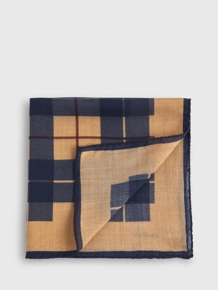 Pocket Squares Mens Paul Stuart Printed Wool and Cashmere Plaid Pocket Square Light Blue Pocket Squares Mens Paul Stuart Printed Wool and Cashmere Plaid Pocket Square Light Blue