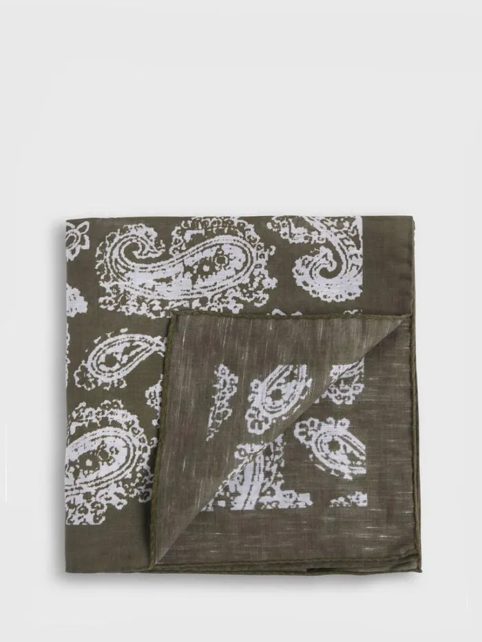 Pocket Squares Mens Paul Stuart Tossed Paisley Print Pocket Square Navy