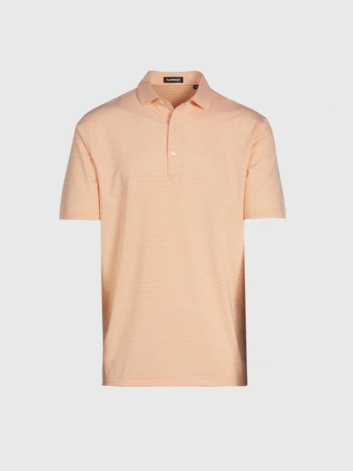 Polos and TShirts Mens Paul Stuart Classic Striped Performance Polo Coral