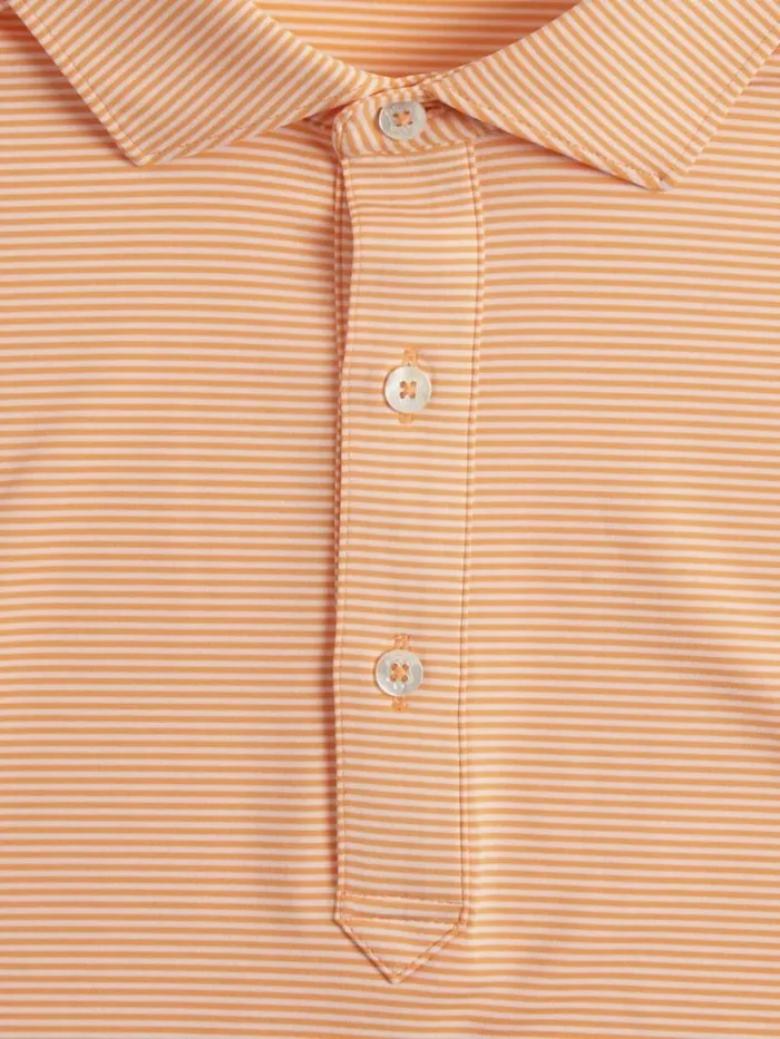Polos and TShirts Mens Paul Stuart Classic Striped Performance Polo Coral