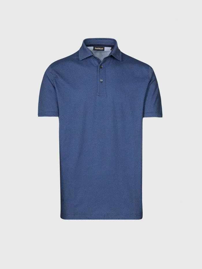 Polos and TShirts Mens Paul Stuart Cotton Dot Print Polo Navy