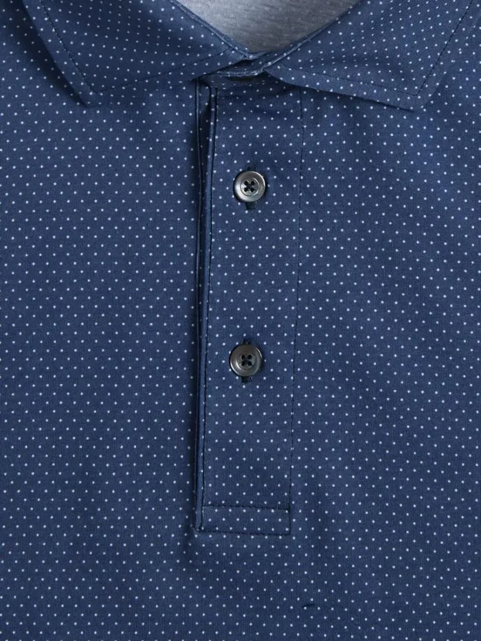 Polos and TShirts Mens Paul Stuart Cotton Dot Print Polo Navy