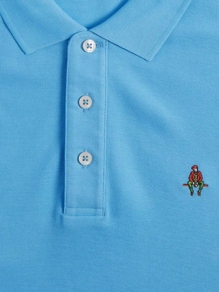 Polos and TShirts Mens Paul Stuart Cotton Piqu Logo Polo Azure