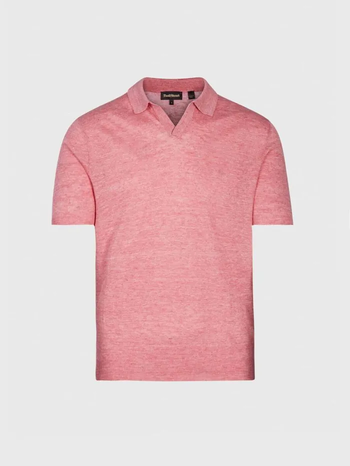 Polos and TShirts Mens Paul Stuart Linen Open Collar Polo Loden