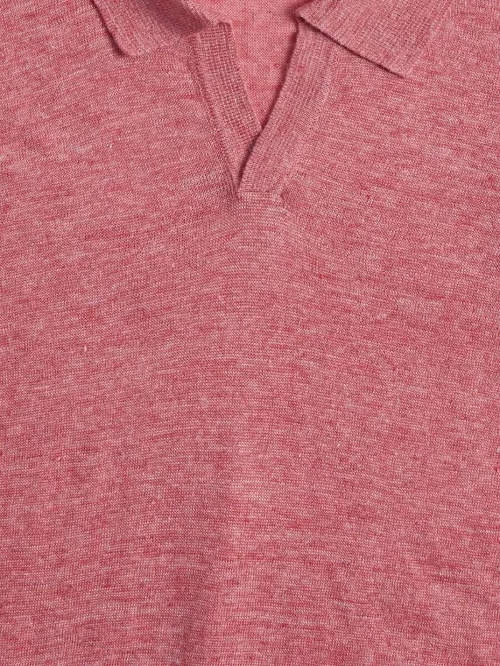 Polos and TShirts Mens Paul Stuart Linen Open Collar Polo Loden