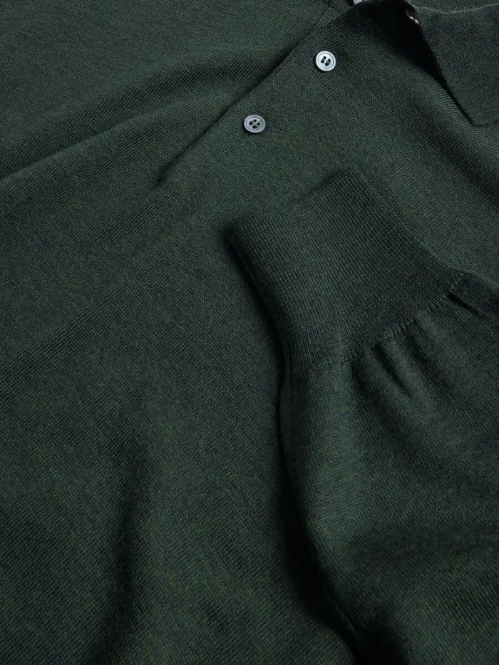 Polos and TShirts Mens Paul Stuart Merino Wool Long Sleeve Polo Light Blue