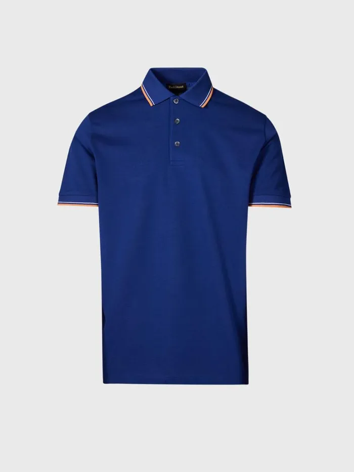 Polos and TShirts Mens Paul Stuart Performance Polo With Contrast Tipping Navy Polos and TShirts Mens Paul Stuart Performance Polo With Contrast Tipping Navy