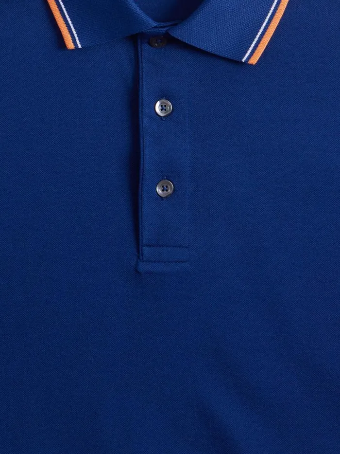 Polos and TShirts Mens Paul Stuart Performance Polo With Contrast Tipping Navy