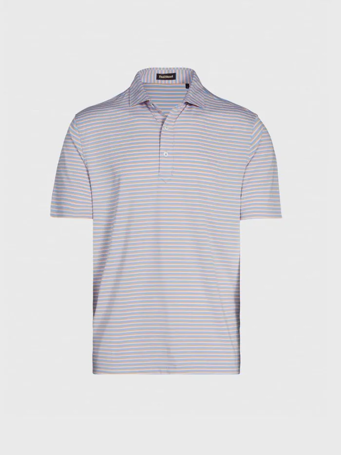 Polos and TShirts Mens Paul Stuart Three Color Stripe Performance Polo Light Blueorange Polos and TShirts Mens Paul Stuart Three Color Stripe Performance Polo Light Blueorange
