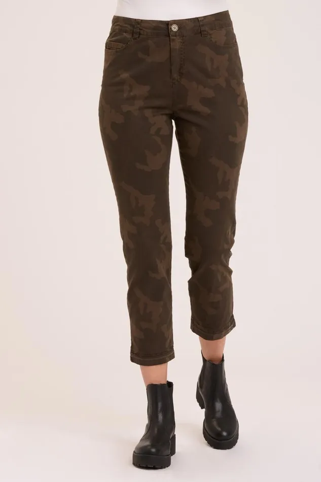 Printed Twiggy Pant Boxwood Pigment Clothing XCVI Crops