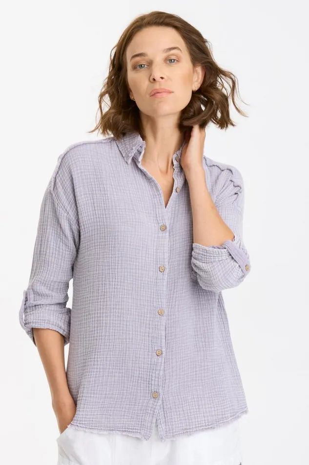 Randolf ButtonUp Distress Wash Duchess Clothing XCVI ShirtsBlouses