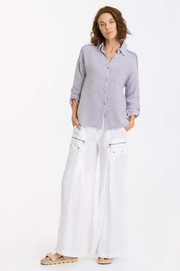 Randolf ButtonUp Distress Wash Duchess Clothing XCVI ShirtsBlouses