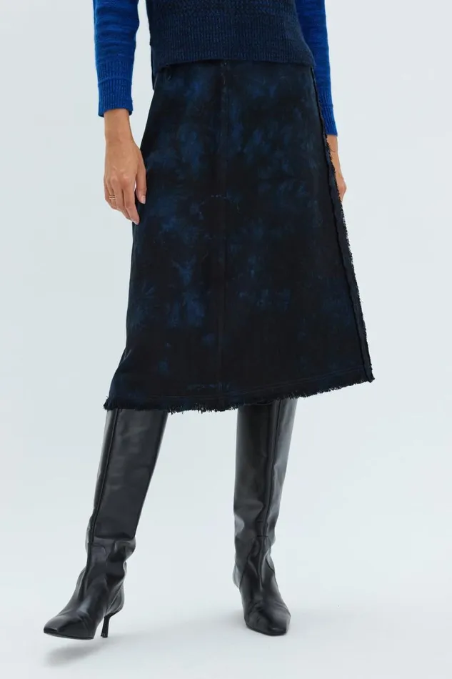 Raquel Allegra Bottoms Women Dark Indigo Denim Aurora Skirt